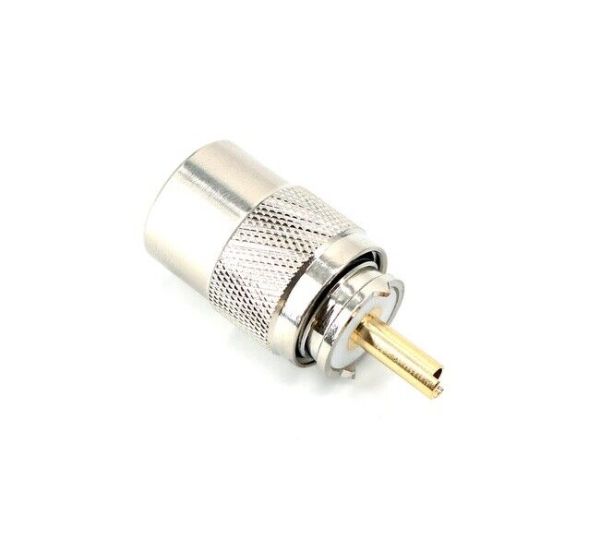 PL-Stecker mit Goldpin- für RG-58 / H155 / Aircell 5 Koaxkabel