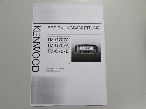 Kenwood TM - G 707 E Bedienungsanleitung in Deutsch
